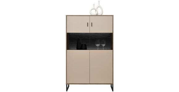 HIGHBOARD 94/152/37 cm  in Eichefarben, Hellgrau  - Eichefarben/Anthrazit, MODERN, Glas/Holzwerkstoff (94/152/37cm) - Carryhome