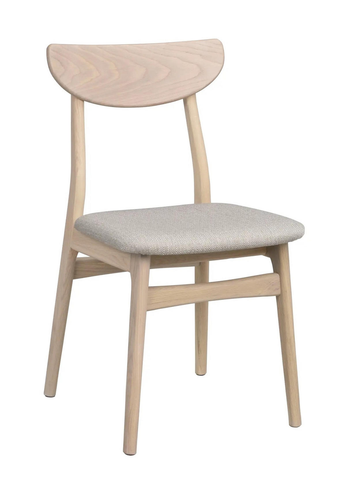 STOL   flatväv  - ek Bianco/greige, Klassisk, trä/textil (44/85/51cm) - Rowico