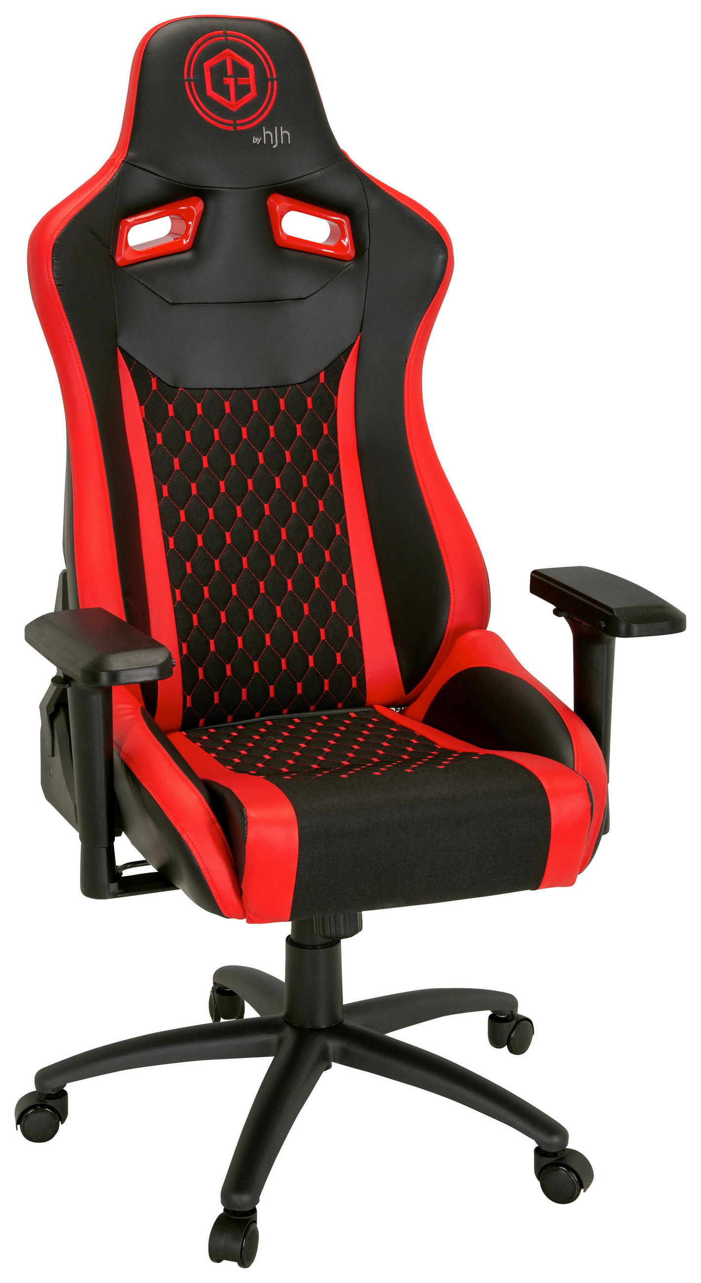 GAMINGSTUHL Rot, Schwarz Textil   - Rot/Schwarz, MODERN, Kunststoff/Textil (74/137/66cm) - MID.YOU
