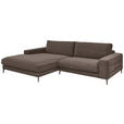 ECKSOFA Mokka Feincord  - Schwarz/Mokka, Design, Textil/Metall (207/293cm) - Dieter Knoll