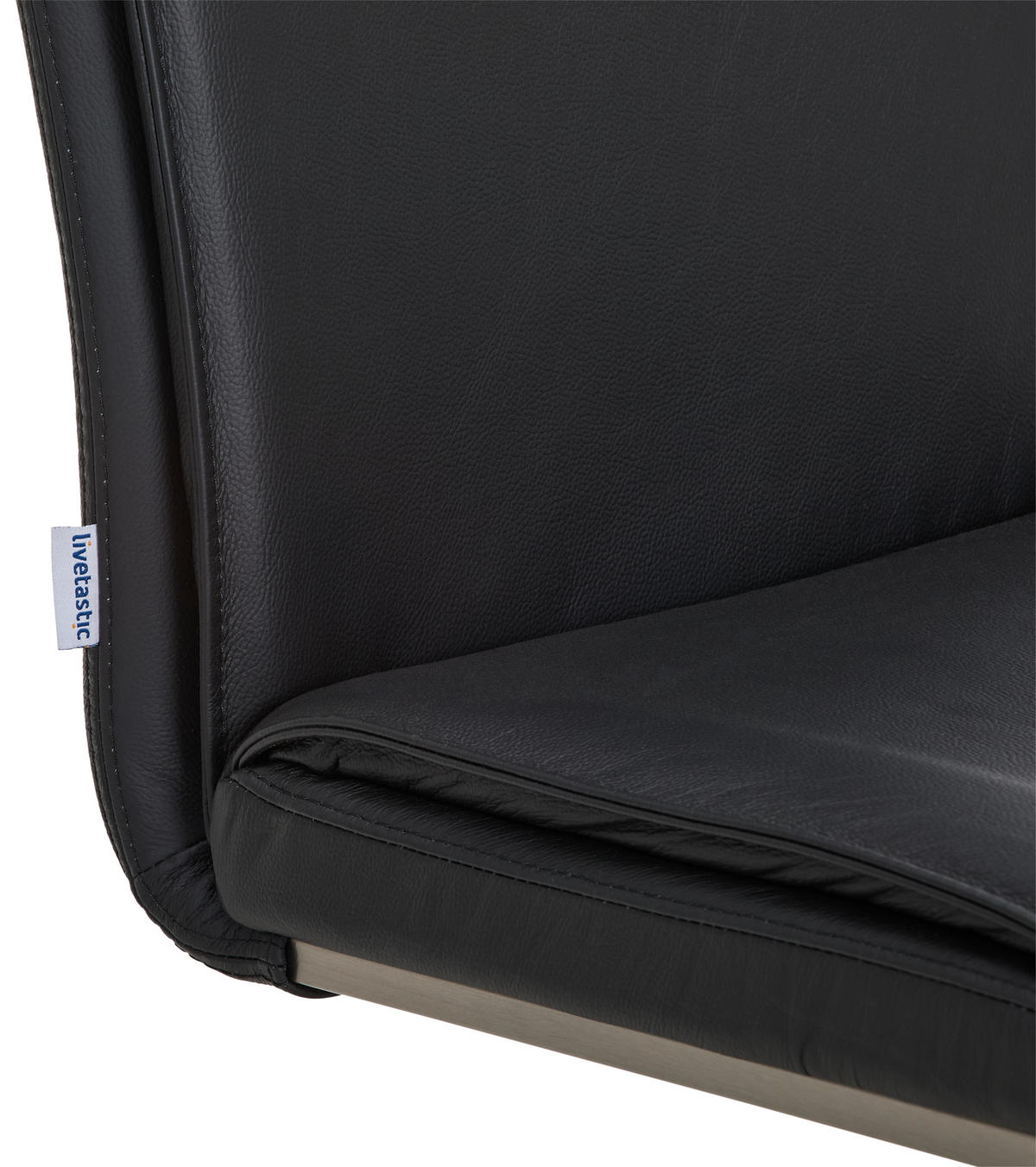 SCHWINGSTUHL  in Edelstahl Echtleder pigmentiert  - Edelstahlfarben/Schwarz, Design, Leder/Metall (46/99/62cm) - Livetastic