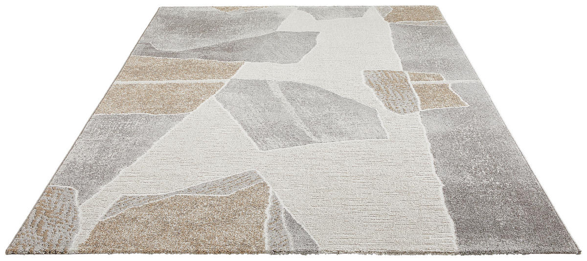 WEBTEPPICH 160/230 cm Valentino Grau, Weiß, Goldfarben  - Goldfarben/Weiß, Design, Kunststoff/Textil (160/230cm)