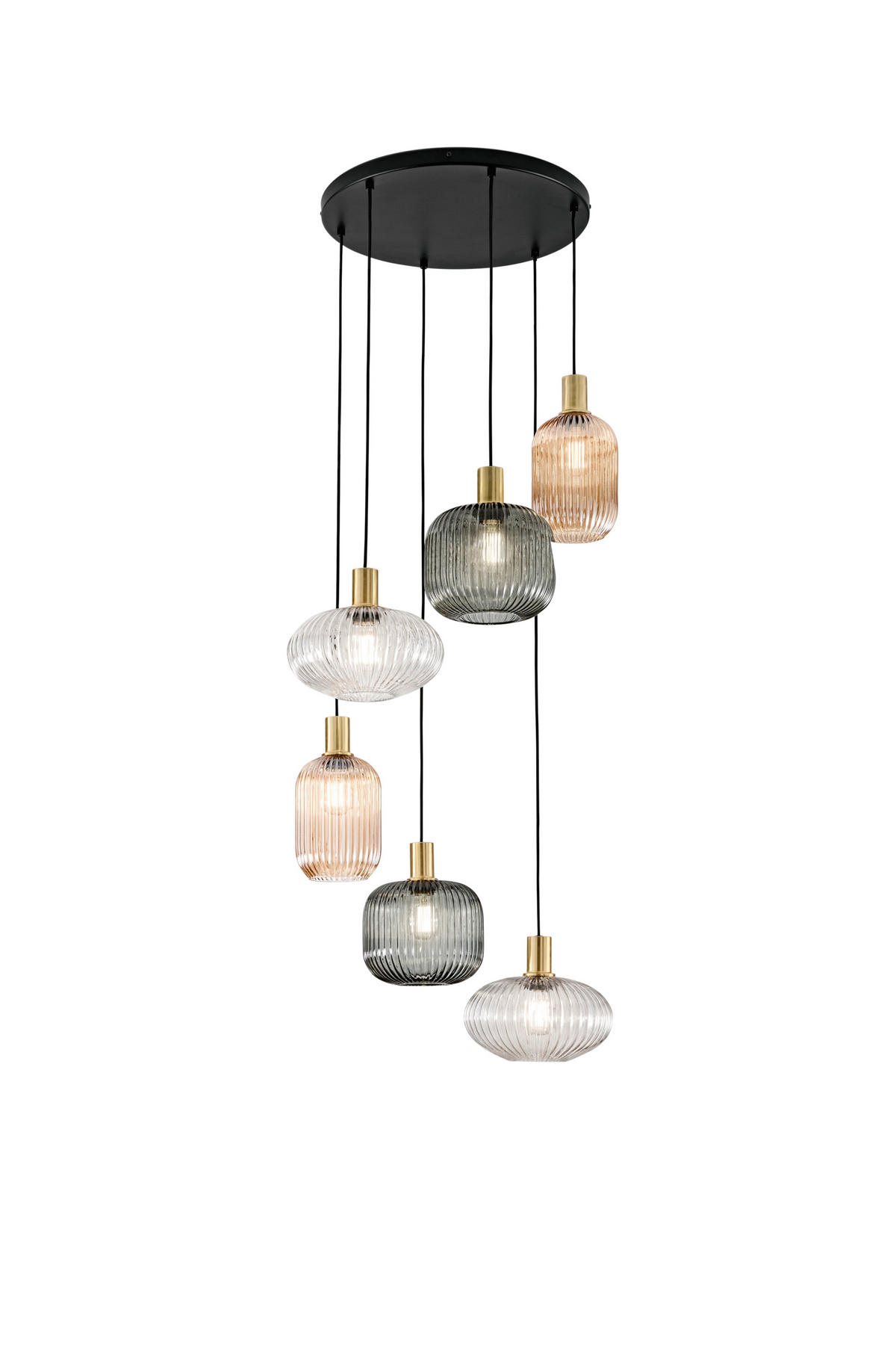 HÄNGELEUCHTE 45/220 cm  - Dunkelgrau/Transparent, Trend, Glas/Metall (45/220cm)