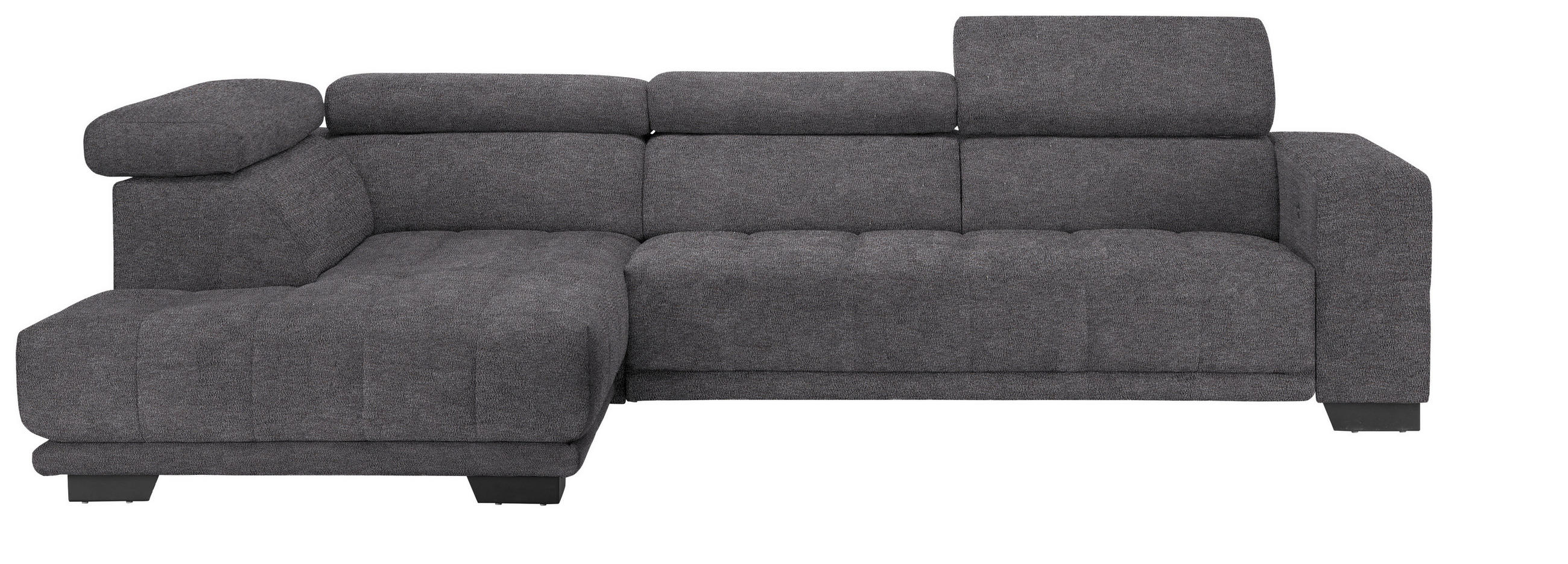 ECKSOFA in Mikrofaser Grau  - Schwarz/Grau, Design, Textil/Metall (207/301cm) - Xora