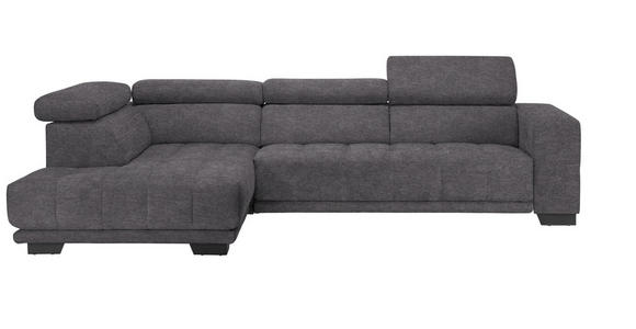 ECKSOFA in Mikrofaser Grau  - Schwarz/Grau, Design, Textil/Metall (207/301cm) - Xora