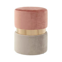 HOCKER Kiefer Taupe, Dunkelrosa  - Taupe/Dunkelrosa, LIFESTYLE, Holz/Kunststoff (35/46/35cm) - Kayoom