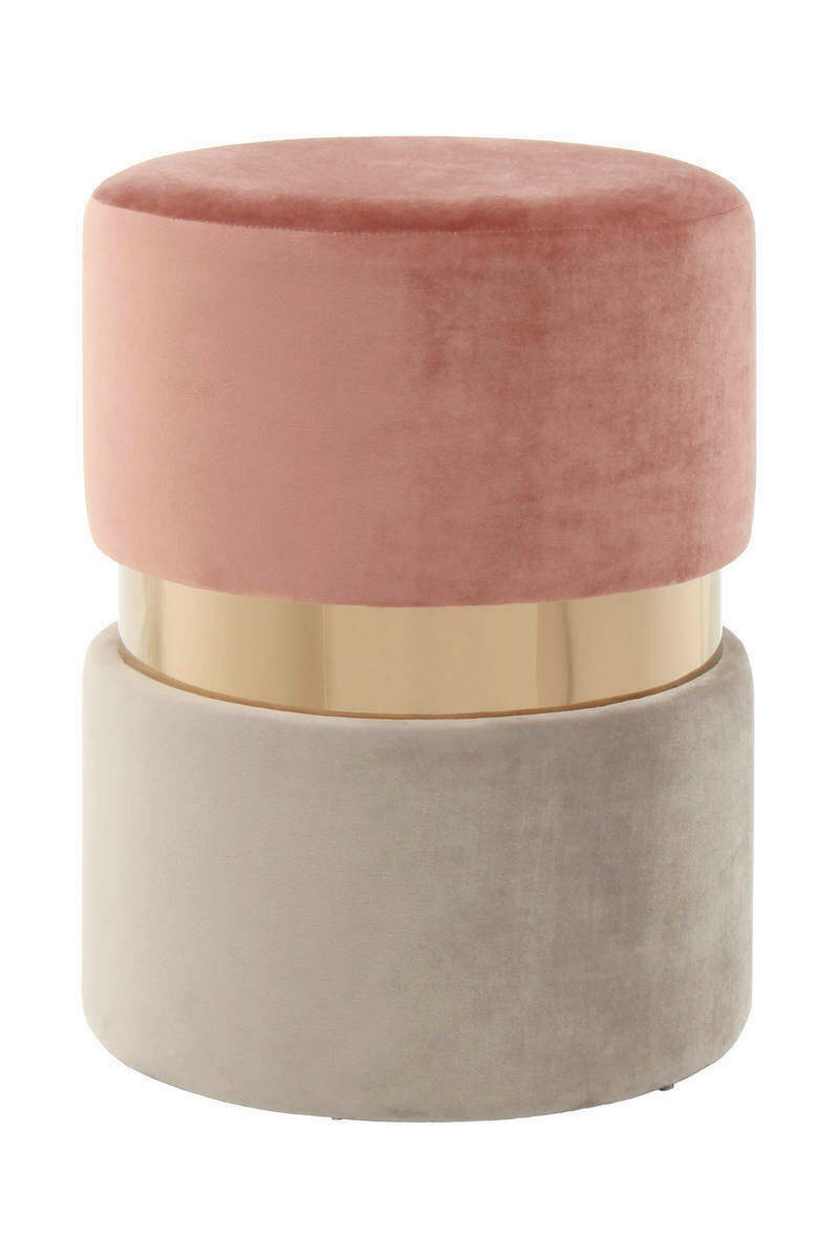 HOCKER Kiefer Taupe, Dunkelrosa  - Taupe/Dunkelrosa, LIFESTYLE, Holz/Kunststoff (35/46/35cm) - Kayoom