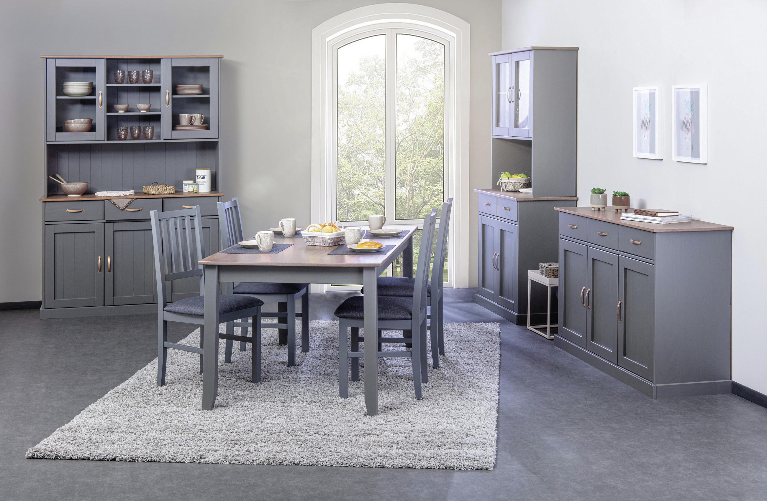 ESSTISCH Kiefer massiv rechteckig Braun, Grau  - Braun/Grau, KONVENTIONELL, Holz (160/90/75cm) - MID.YOU