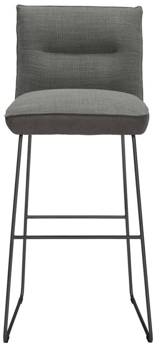 BARHOCKER Flachgewebe Grau, Schwarz, Hellgrau Stahl Stoffauswahl, Typenauswahl, Gestellauswahl  - Hellgrau/Schwarz, Design, Textil/Metall (51/107/59cm) - Dieter Knoll