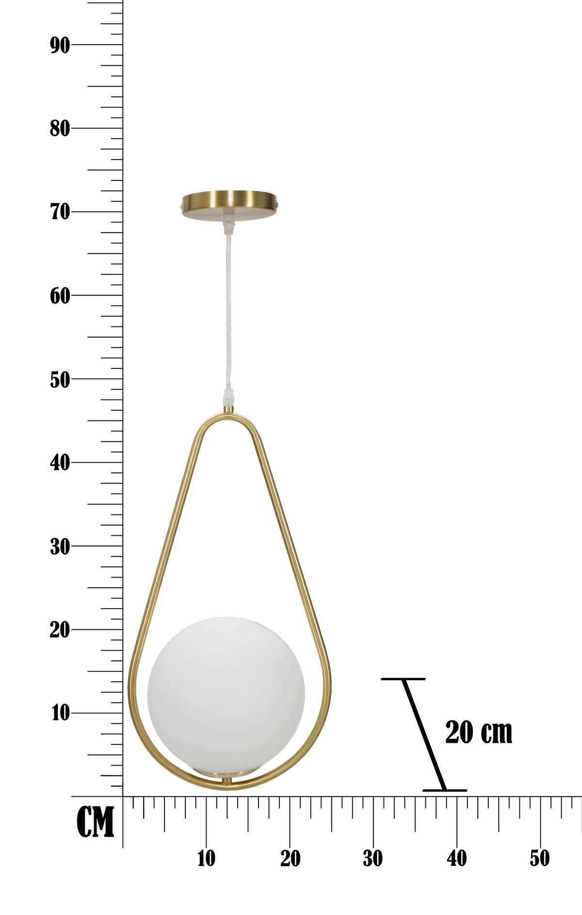 DECKENLEUCHTE 24/20/46 cm  - Goldfarben/Weiß, Trend, Glas/Metall (24/20/46cm) - Mauro Ferretti