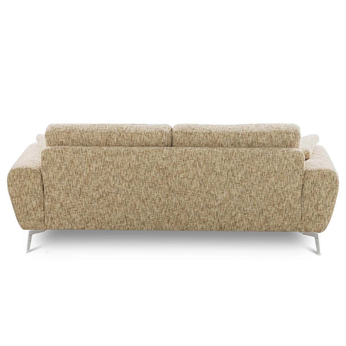 3-SITZER-SOFA SPRING in Webstoff Hellbraun Modern  - Chromfarben/Hellbraun, Design, Textil/Metall (187/85/92cm) - Livetastic