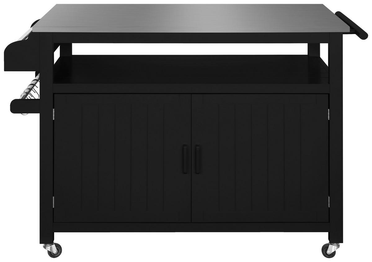 KÜCHENINSEL   in Schwarz, Edelstahlfarben  - Edelstahlfarben/Silberfarben, Basics, Holzwerkstoff/Metall (110/127/89/53cm) - MID.YOU