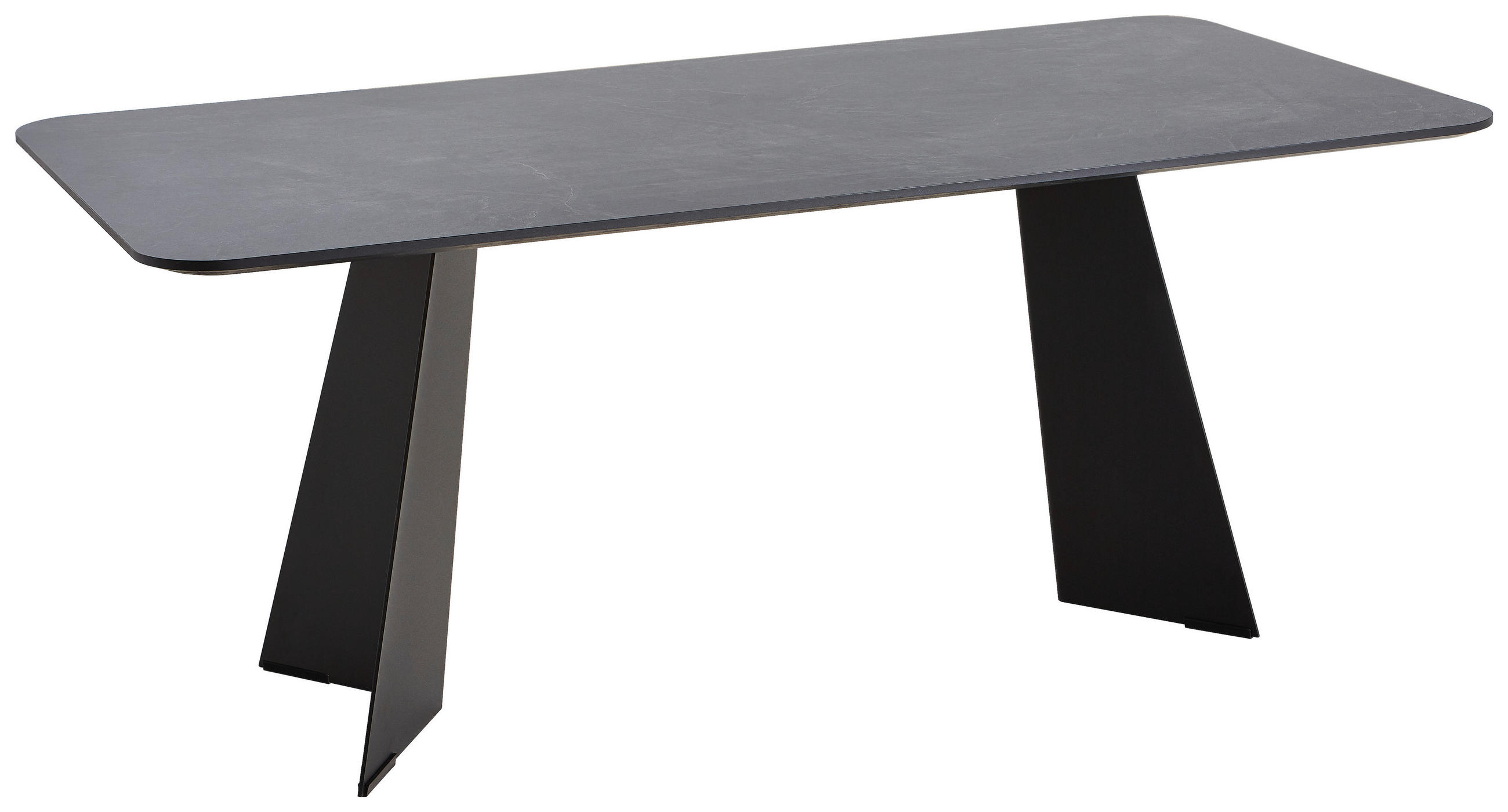 ESSTISCH 180/90/75 cm Metall, Kunststoff Schwarz, Schieferfarben rechteckig - Schieferfarben/Schwarz, Design, Kunststoff/Metall (180/90/75cm) - Moderano