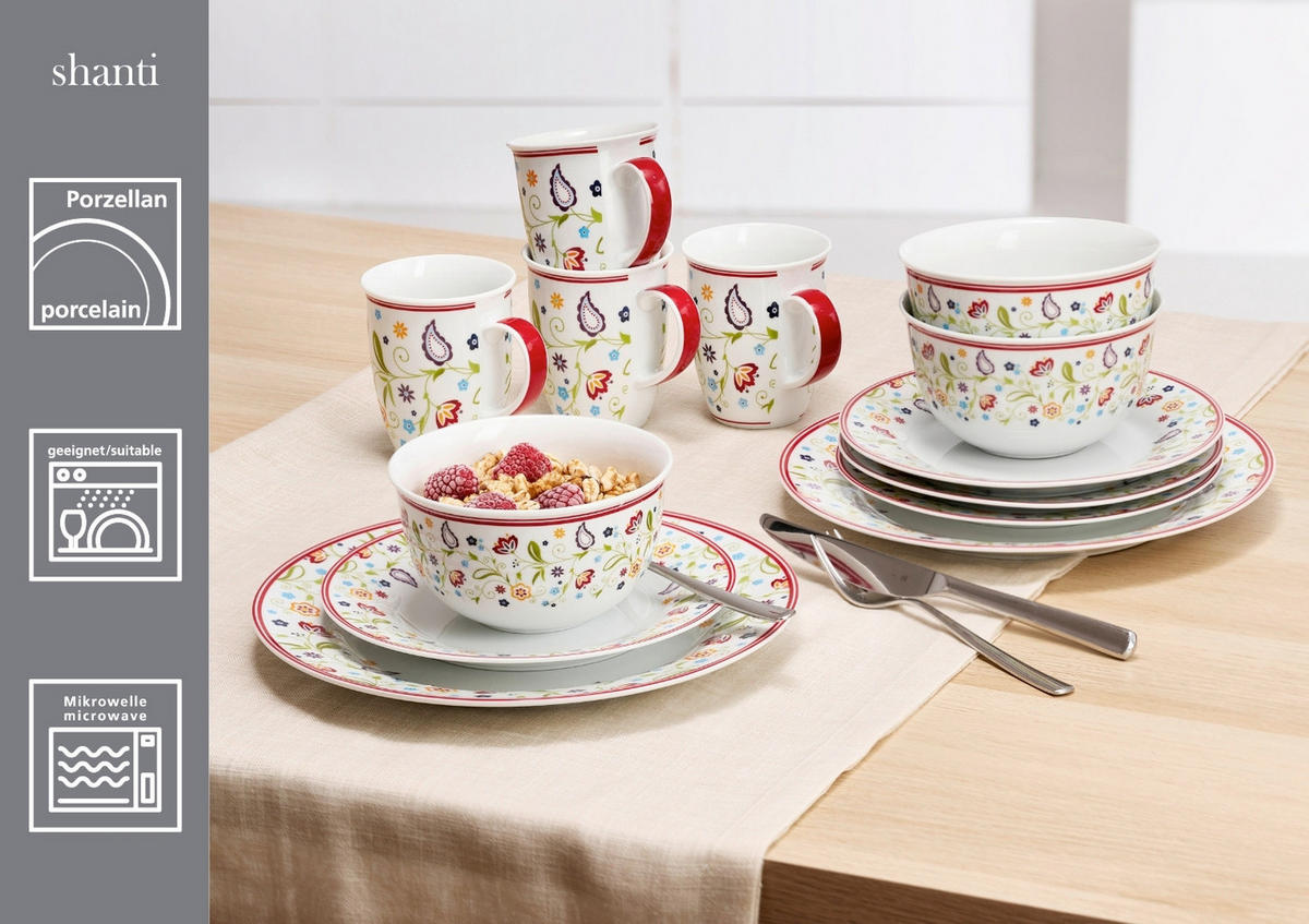 MÜSLISCHALENSET Shanti  - Multicolor/Weiß, KONVENTIONELL, Keramik (16/15/14,5cm) - Ritzenhoff Breker
