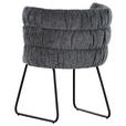 STUHL Flachgewebe Grau, Schwarz  - Schwarz/Grau, Basics, Textil/Metall (62/80/62cm) - Carryhome