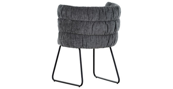 STUHL Flachgewebe Grau, Schwarz - Schwarz/Grau, Basics, Textil/Metall (62/80/62cm) - Carryhome