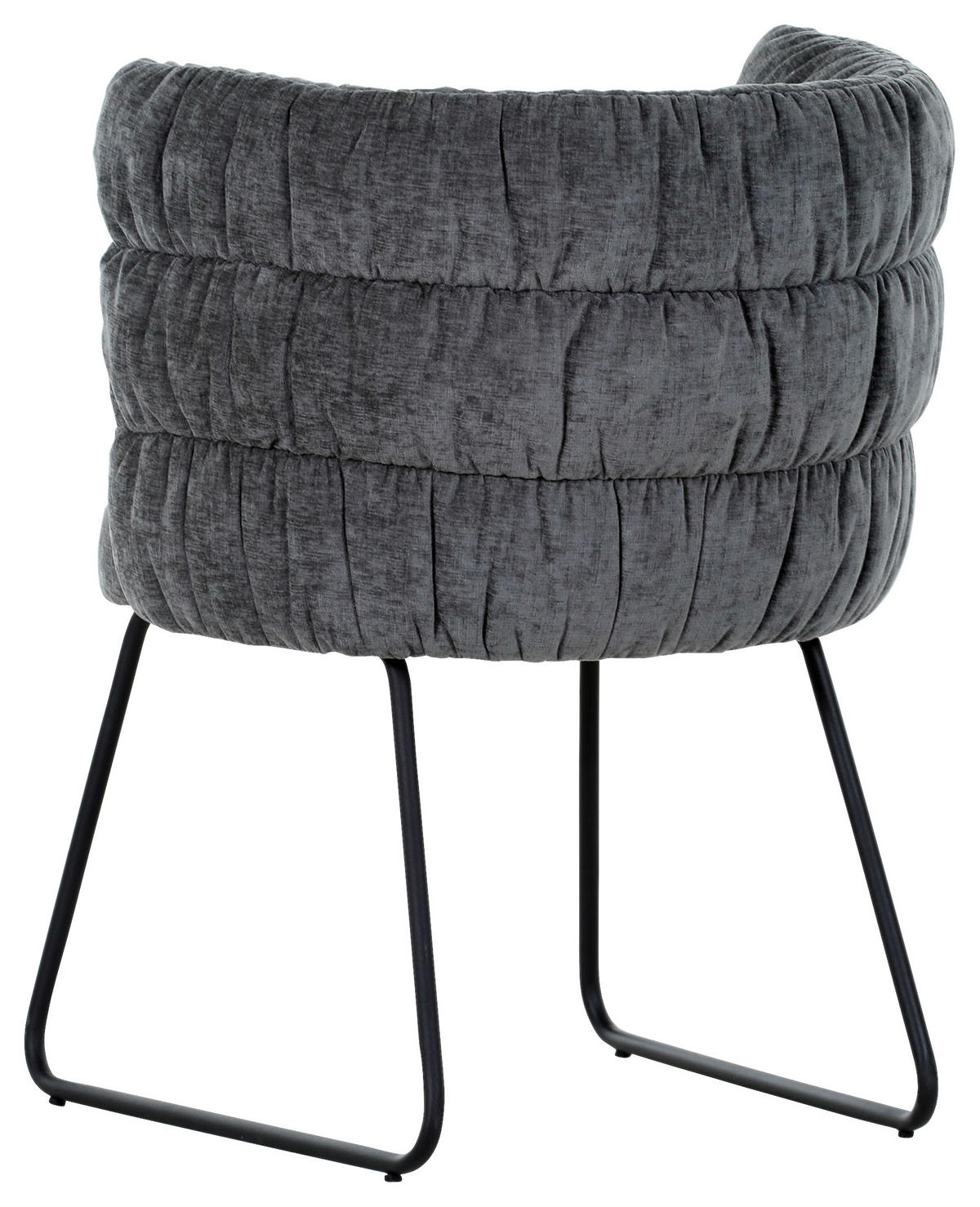 STUHL Flachgewebe Grau, Schwarz  - Schwarz/Grau, Basics, Textil/Metall (62/80/62cm) - Carryhome