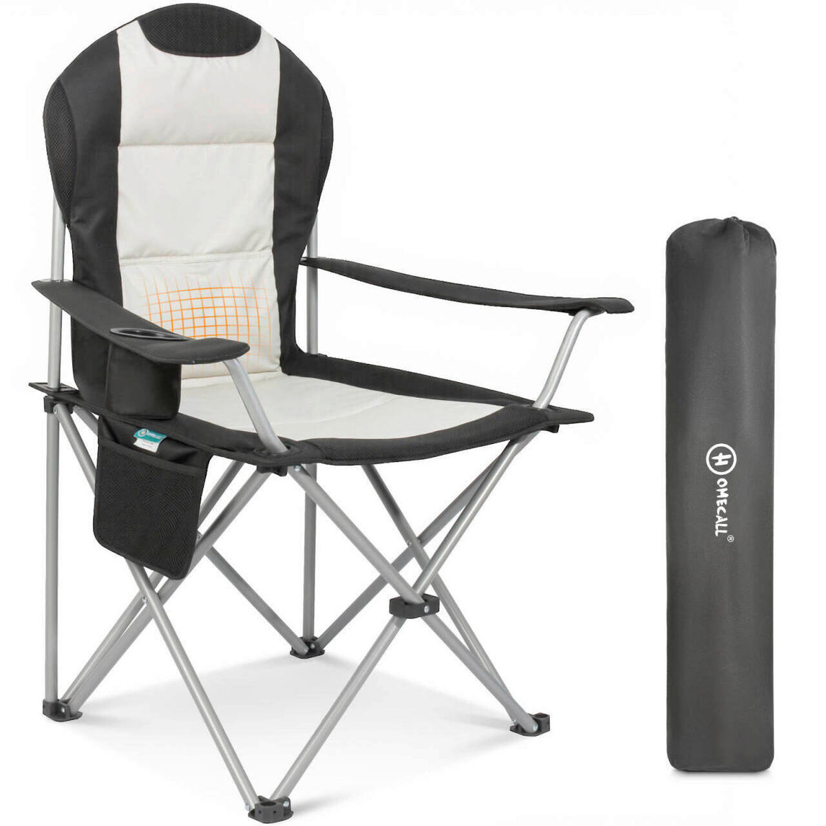 CAMPINGSESSEL - Schwarz/Weiß, Basics, Textil/Metall (55/108/55cm) - Modante