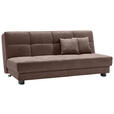 SCHLAFSOFA Mikrovelours Dunkelbraun  - Dunkelbraun/Schwarz, KONVENTIONELL, Textil/Metall (185/85/100cm) - Carryhome