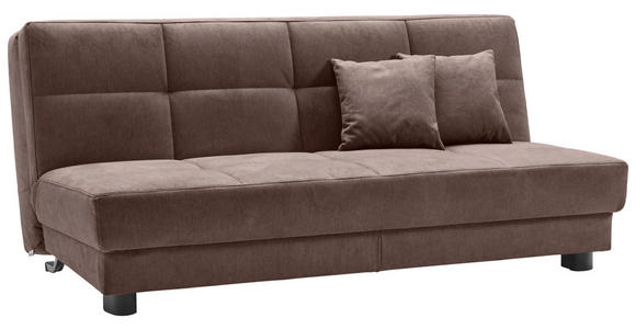 SCHLAFSOFA Mikrovelours Dunkelbraun  - Dunkelbraun/Schwarz, KONVENTIONELL, Textil/Metall (185/85/100cm) - Carryhome