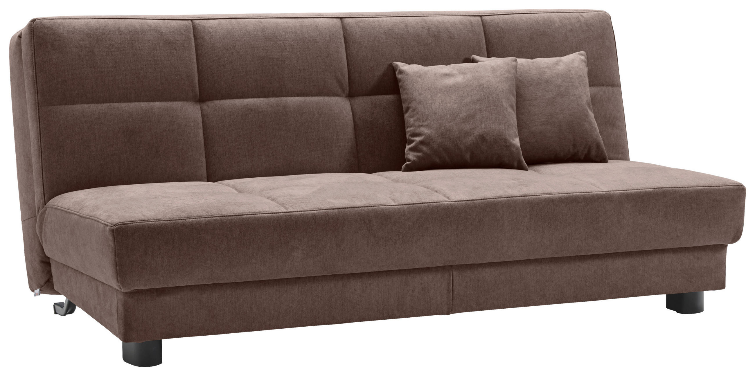 SCHLAFSOFA Mikrovelours Dunkelbraun  - Dunkelbraun/Schwarz, KONVENTIONELL, Textil/Metall (185/85/100cm) - Carryhome
