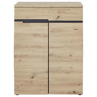 SCHUHSCHRANK 80/107/38 cm  - Eichefarben/Schwarz, Design, Holzwerkstoff/Kunststoff (80/107/38cm) - Voleo