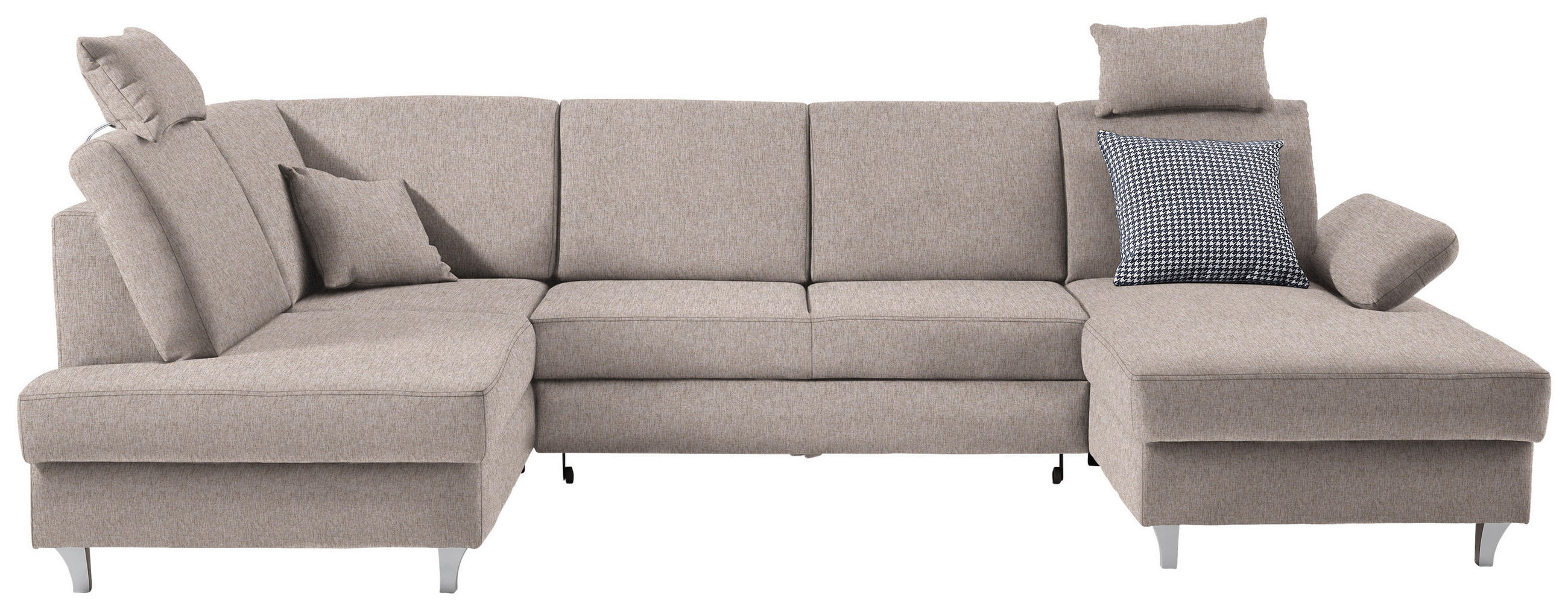 WOHNLANDSCHAFT  in Webstoff Rosa  - Silberfarben/Rosa, KONVENTIONELL, Holz/Textil (186/322/167cm) - Cantus