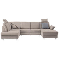 WOHNLANDSCHAFT  in Webstoff Rosa  - Silberfarben/Rosa, KONVENTIONELL, Holz/Textil (186/322/167cm) - Cantus