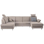 WOHNLANDSCHAFT  in Webstoff Rosa  - Silberfarben/Rosa, KONVENTIONELL, Holz/Textil (186/322/167cm) - Cantus