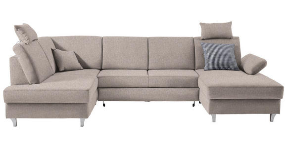 WOHNLANDSCHAFT  in Webstoff Rosa  - Silberfarben/Rosa, KONVENTIONELL, Holz/Textil (186/322/167cm) - Cantus