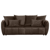 SCHLAFSOFA in Flachgewebe Dunkelbraun  - Dunkelbraun/Schwarz, Konventionell, Kunststoff/Textil (250/70/118cm) - MID.YOU