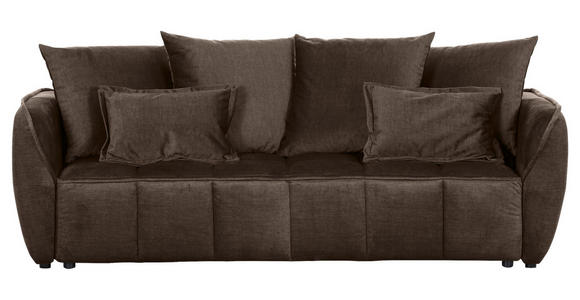SCHLAFSOFA Flachgewebe Dunkelbraun - Dunkelbraun/Schwarz, KONVENTIONELL, Kunststoff/Textil (250/70/118cm) - Carryhome