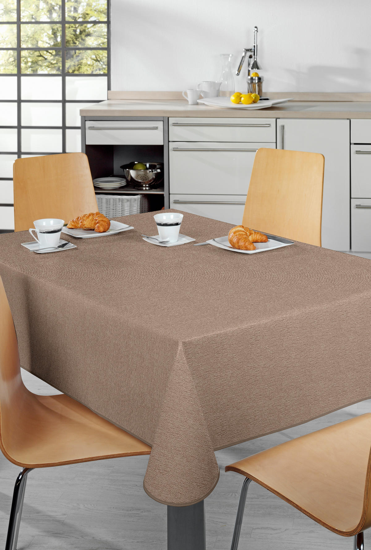 TISCHDECKE MILANO 110/140 cm  - Braun, Basics, Textil (110/140cm) - Peyer Syntex