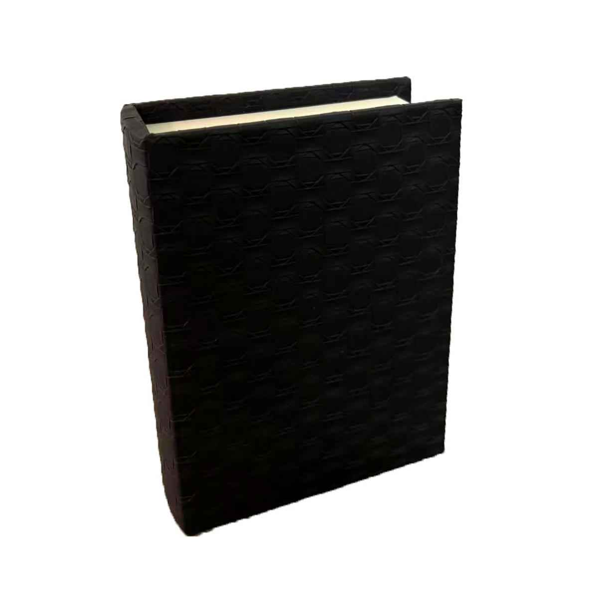 BÜCHERBOX    23/18/6 cm  - Schwarz, Design, Leder/Holzwerkstoff (23/18/6cm) - Ambia Home