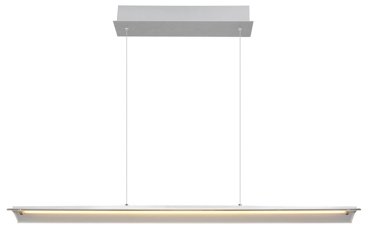 LED-HÄNGELEUCHTE 100/12/150 cm    - Klar/Alufarben, Design, Glas/Metall (100/12/150cm) - Globo