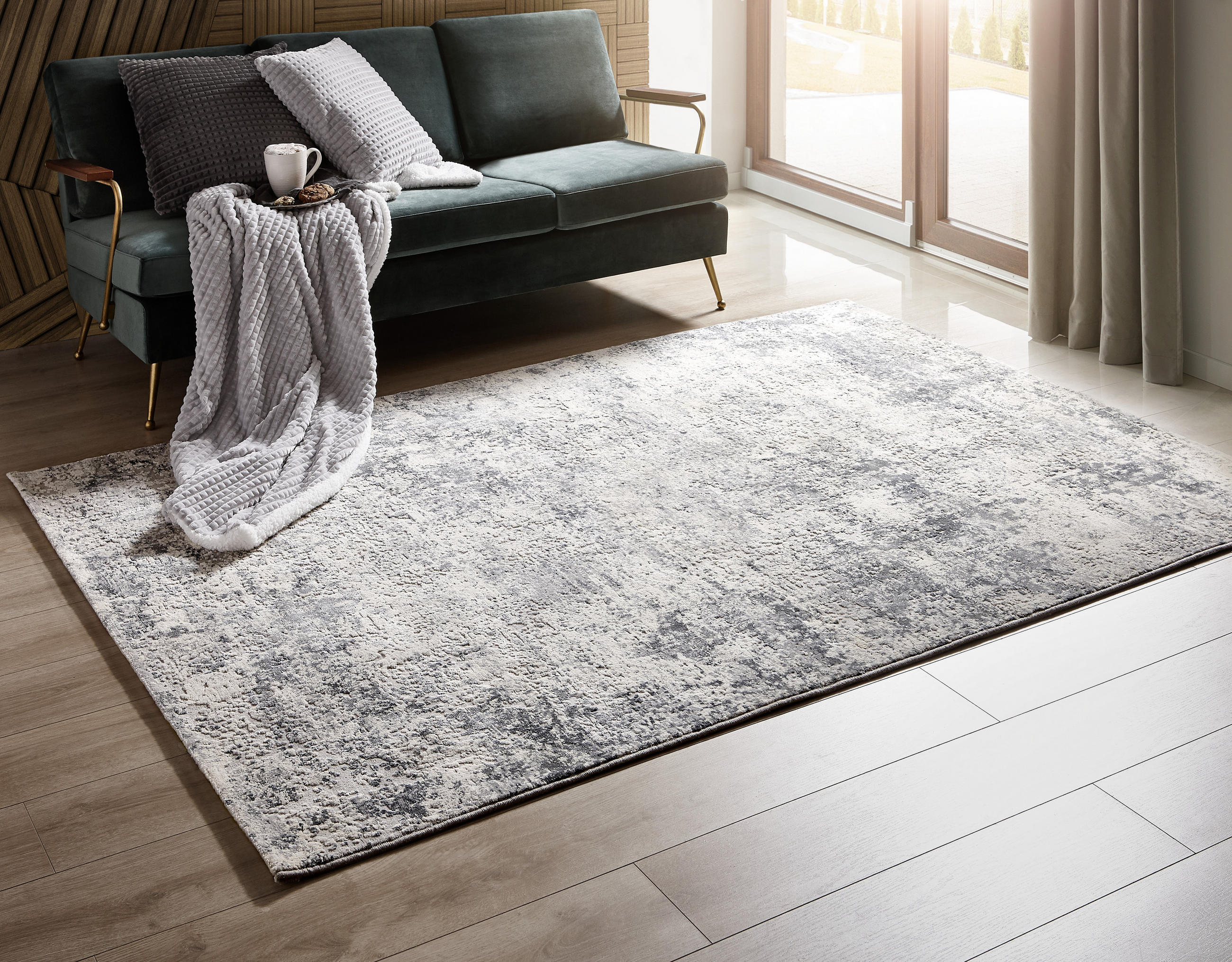 WEBTEPPICH 133/195 cm Palau Grau, Weiß  - Weiß/Grau, Design, Textil (133/195cm)