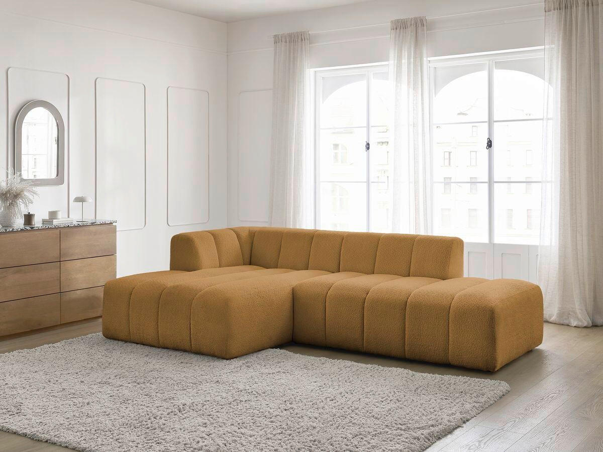 ECKSOFA  ANNECY Gelb Bouclé  - Gelb/Schwarz, MODERN, Kunststoff/Textil (170/262cm)