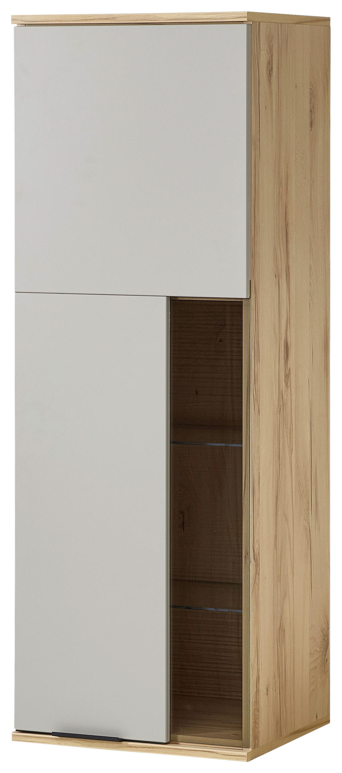 HÄNGEELEMENT Grau, Eichefarben  45/129/40 cm  - Eichefarben/Schwarz, KONVENTIONELL, Glas/Holzwerkstoff (45/129/40cm) - Venda