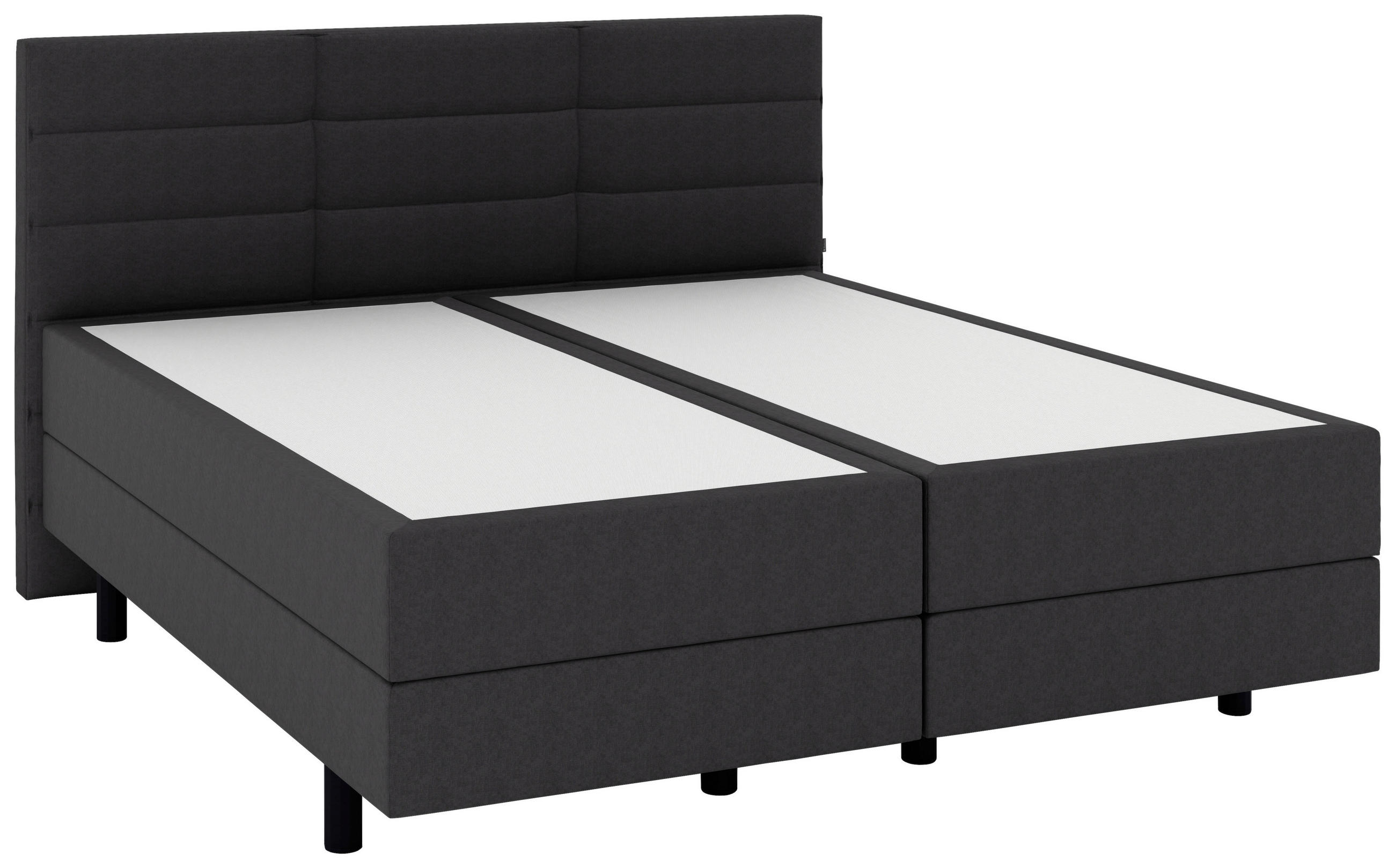 BOXSPRINGBETT 180/200 cm,  in Anthrazit, gepolstertes Kopfteil, Matratzen, H3 + H3 = fest  - Anthrazit/Schwarz, KONVENTIONELL, Holzwerkstoff/Kunststoff (180/200cm) - Musterring