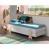 STAPELBETT  90/200 cm  Weiß  - Weiß/Kieferfarben, MODERN, Holz/Holzwerkstoff (90/200cm) - Vipack