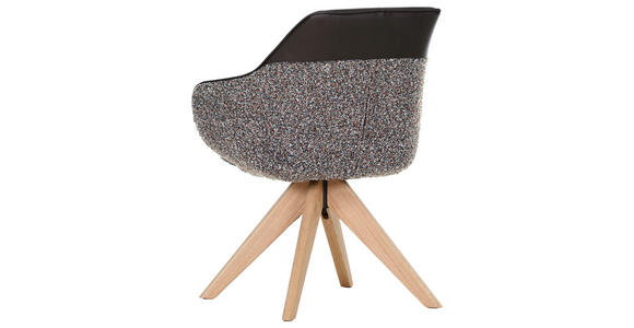 ARMLEHNSTUHL in Chenille, Lederlook - Eichefarben/Dunkelbraun, KONVENTIONELL, Holz/Textil (60/83/65cm) - Landscape