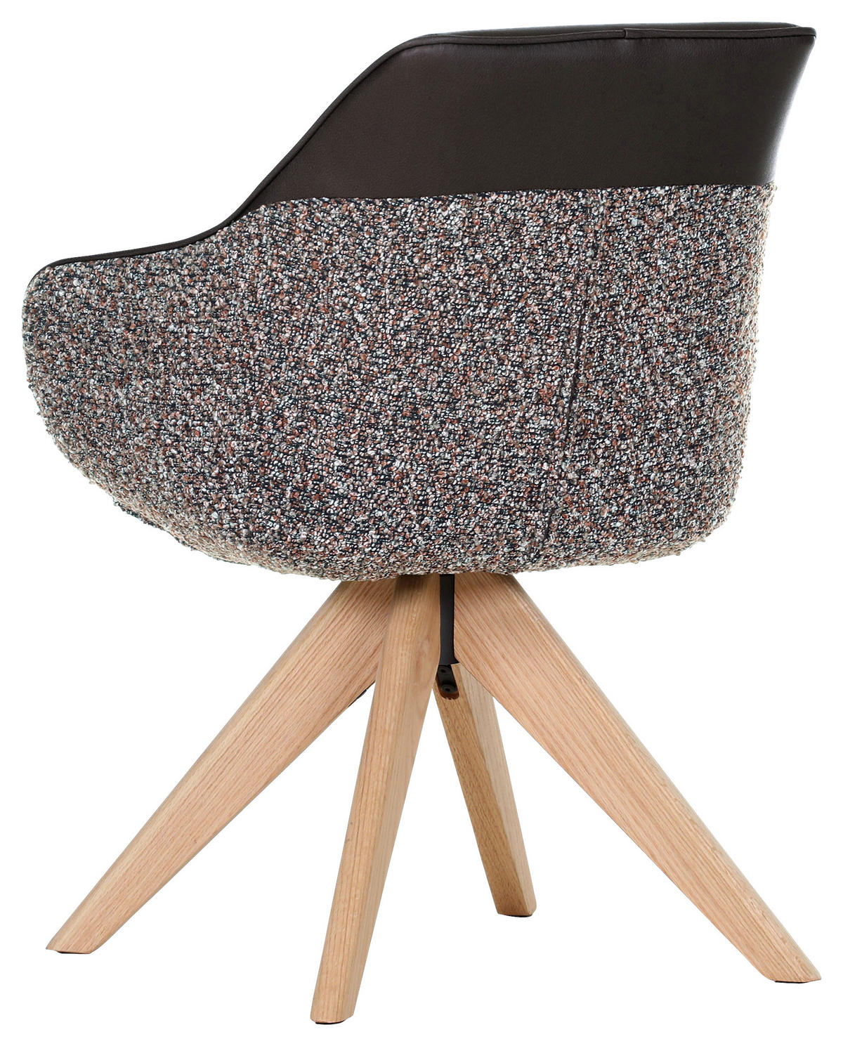 ARMLEHNSTUHL  in Chenille, Lederlook  - Eichefarben/Dunkelbraun, KONVENTIONELL, Holz/Textil (60/83/65cm) - Landscape