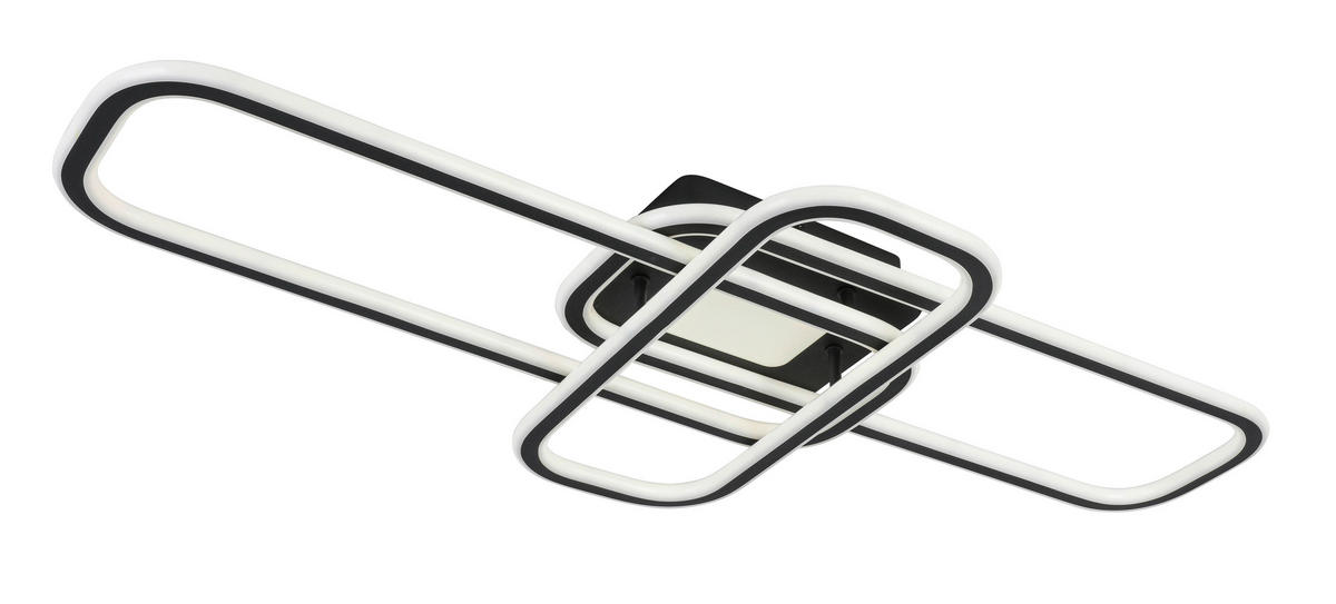 STROPNÍ LED SVÍTIDLO, 103/46/11 cm - bílá/černá, Design, kov/plast (103/46/11cm) - Novel