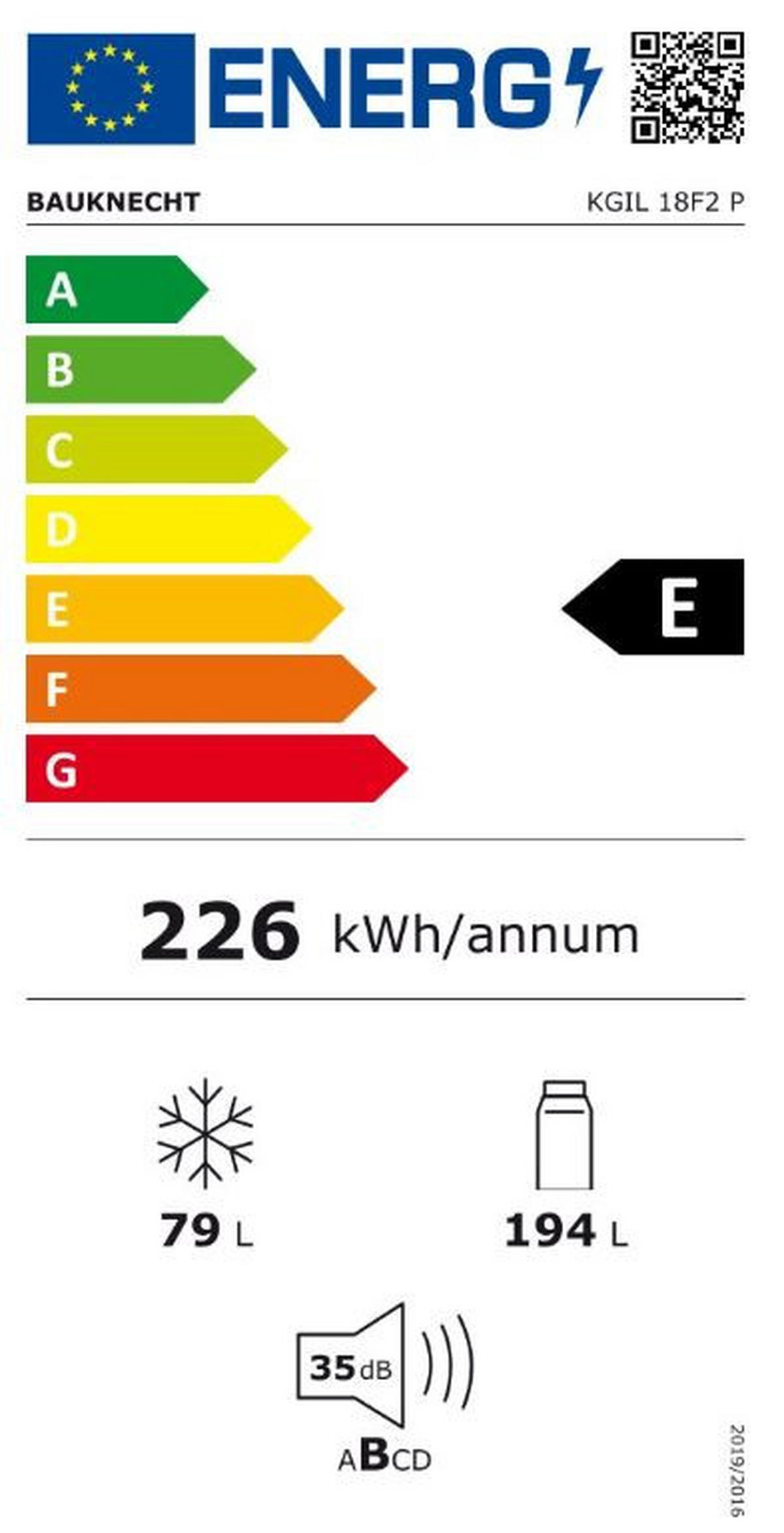 KÜHL-GEFRIER-KOMBINATION KGIL 18F2 P  - Weiß, Basics (55,7/177/54,5cm) - Bauknecht