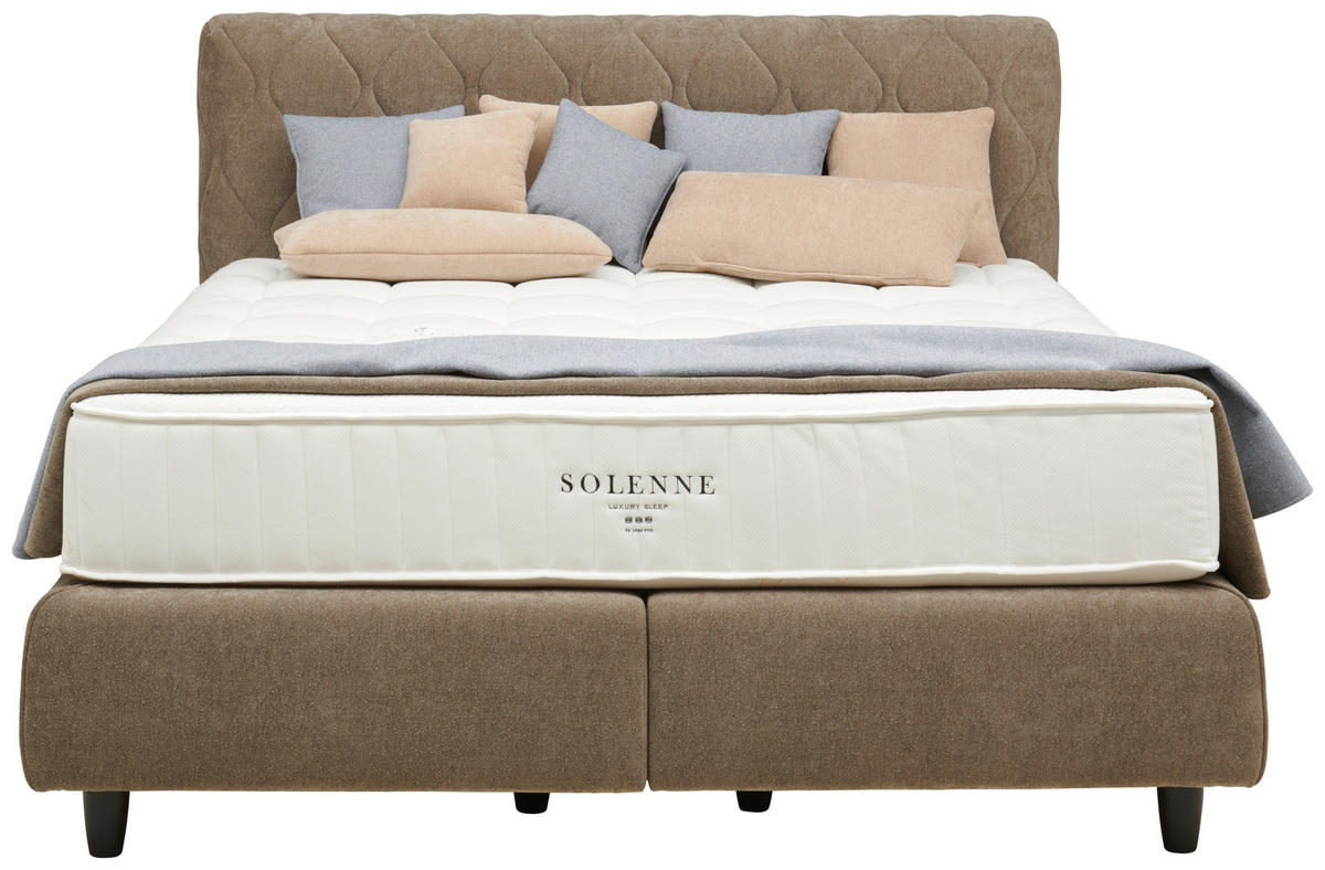 BOXSPRINGBETT 180/200 cm  in Braun  - Schwarz/Braun, Design, Kunststoff/Textil (180/200cm) - Johann Jakob