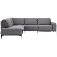 ECKSOFA in Flachgewebe Graphitfarben  - Schwarz/Graphitfarben, Design, Textil/Metall (210/260cm) - Johann Jakob