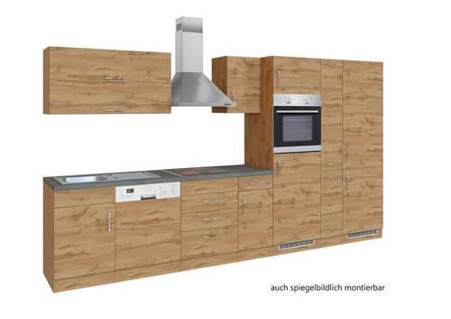 KÜCHENBLOCK in Eichefarben - Eichefarben/Anthrazit, MODERN (360/200/60cm) - Held