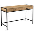 SCHREIBTISCH 120/48/76 cm Schwarz, Eiche Artisan Stauraum  - Schwarz/Eiche Artisan, Design, Holzwerkstoff/Metall (120/48/76cm) - Carryhome