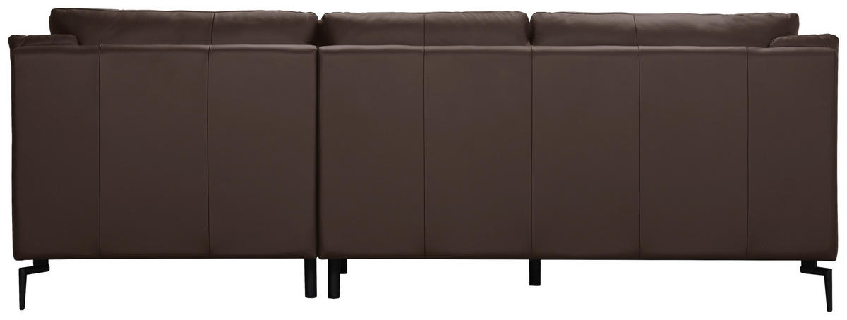 ECKSOFA Braun Echtleder  - Schwarz/Braun, Design, Leder (248/158cm) - MID.YOU