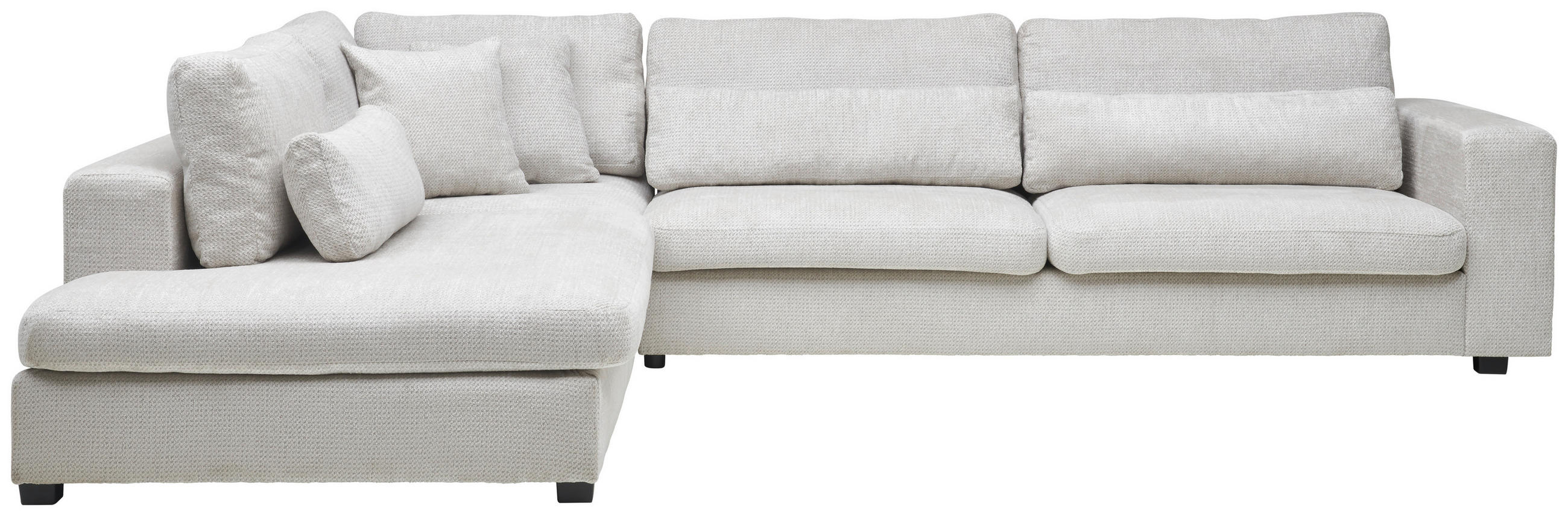 ECKSOFA Greige Chenille  - Greige/Schwarz, KONVENTIONELL, Kunststoff/Textil (250/314cm) - Carryhome